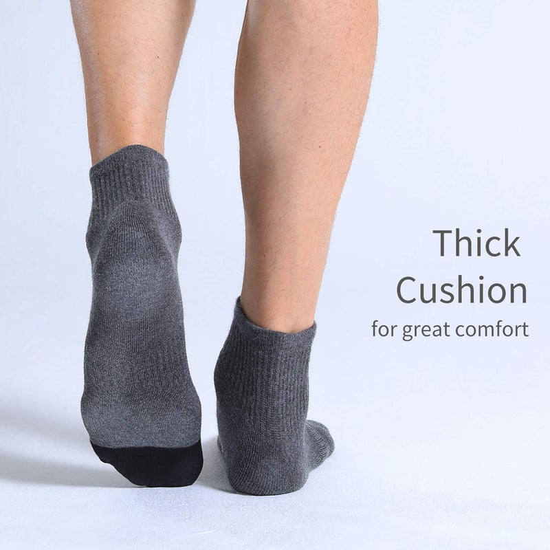 FITRELL 6 Pack Men's Athletic Ankle Socks Cushioned Sports Running Socks, Shoe Size 12-15, Dark Grey - Image 5